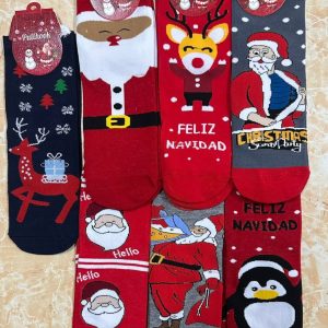 MEDIAS NAVIDEÑA PARA ADULTO 26CM PAQ 12 ZP9606